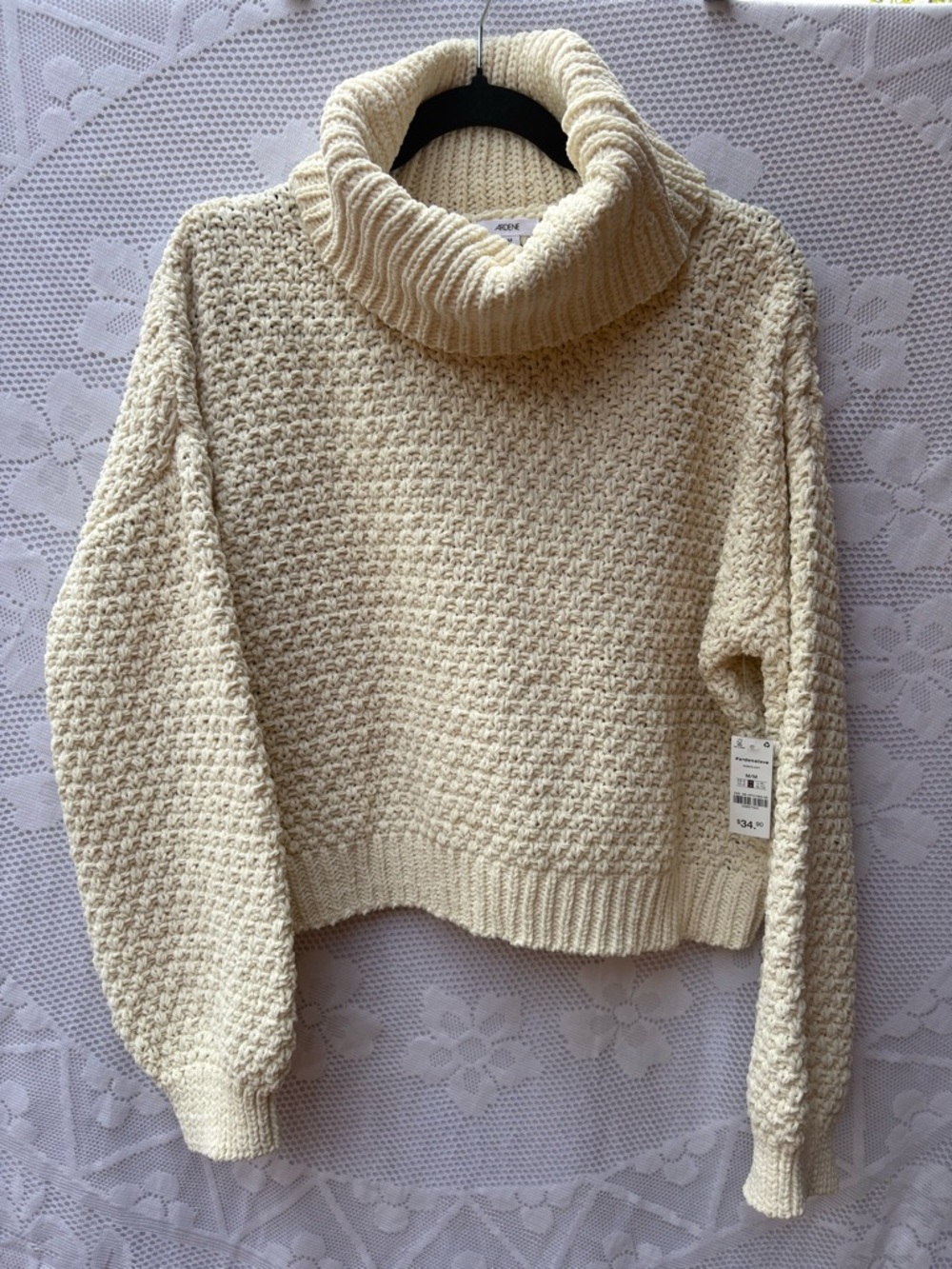 NWT Ardene Cream Chunky Knit Turtleneck Sweater